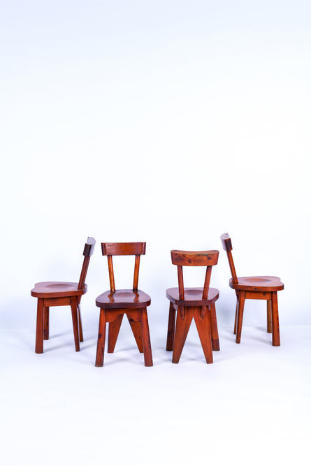 Rene Faublee, ‘Four chairs in pine’, vers 1950