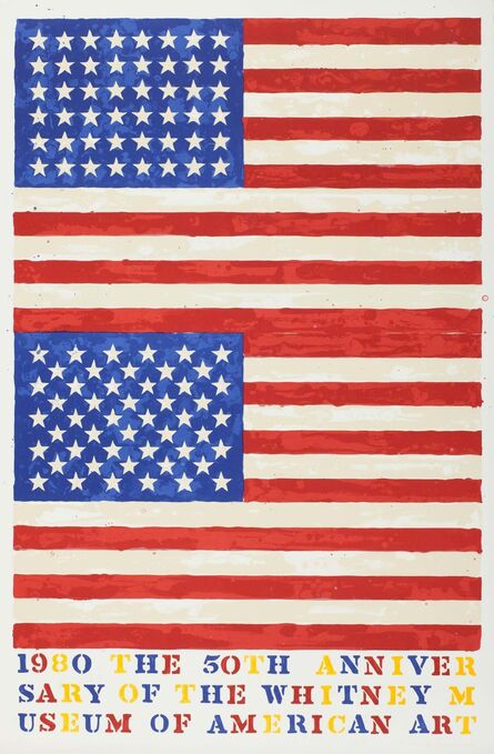 Jasper Johns, ‘Two Flags (Whitney Museum of American Art 50th Anniversary)’, 1979-1980