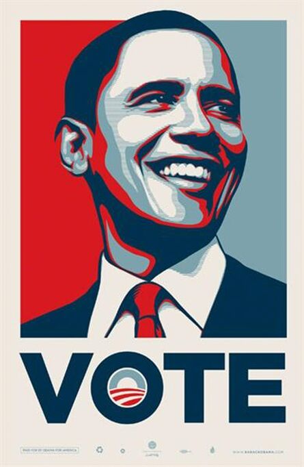 Shepard Fairey, ‘VOTE Obama’, 2008