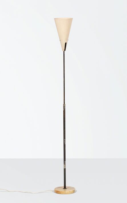 Oluce, ‘a floor lamp with a brass structure and an aluminum shade’, ca. 1950