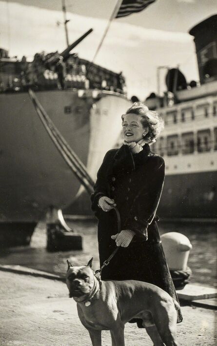 Ronny Jaques, ‘Bette Davis, walking her dog in New York docks’