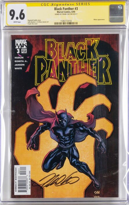 ‘Black Panther issue #3, third series, signed by Frank Cho, CGC graded 9.6’, 2005 (signed by Frank Cho 2017)