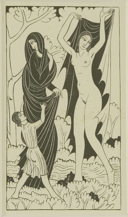 Eric Gill, ‘Nature and Nakedness; Artist and The Mirror’, 1934
