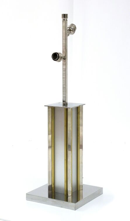 In the style of Romeo Rega, ‘Two lights table lamp with squared stem’