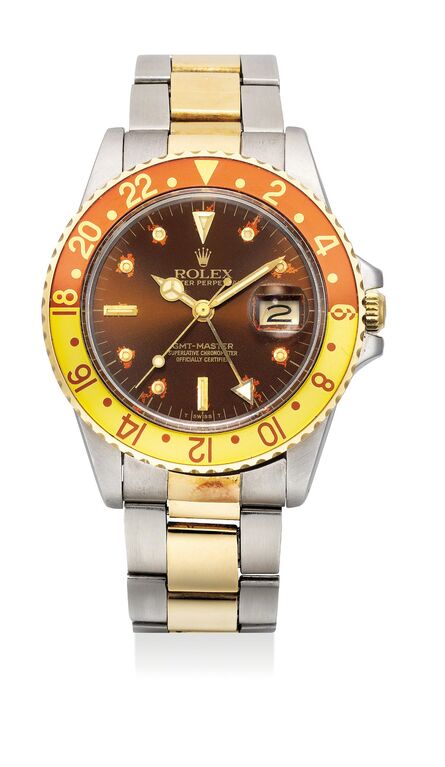 Rolex, ‘A fine and attractive stainless steel and yellow gold dual-time wristwatch with bracelet’, 1984