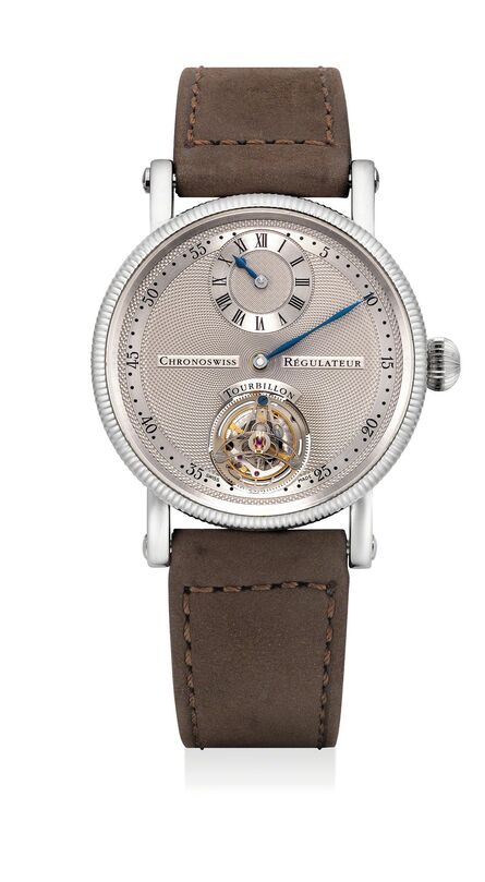 Chronoswiss, ‘A fine and attractive platinum régulateur wristwatch with tourbillon’, Circa 2006