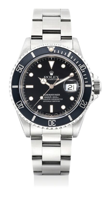 Rolex, ‘A fine and attractive stainless steel diver’s wristwatch with center seconds, date, bracelet and guarantee’, 1991