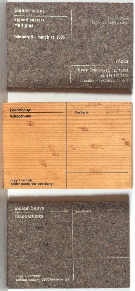 Joseph Beuys, ‘Fizpostkarte; Holzpostkarte (two works)’