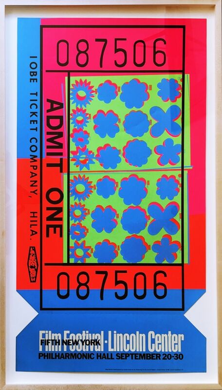 Andy Warhol, ‘Lincoln Center Ticket - opaque acrylic signed edition (Feldman & Schellmann, II.19)’, 1967, Print, Limited edition silkscreen, die-cut on opaque acrylic. signed and numbered by Andy Warhol from the edition of 200. Framed., Alpha 137 Gallery Gallery Auction