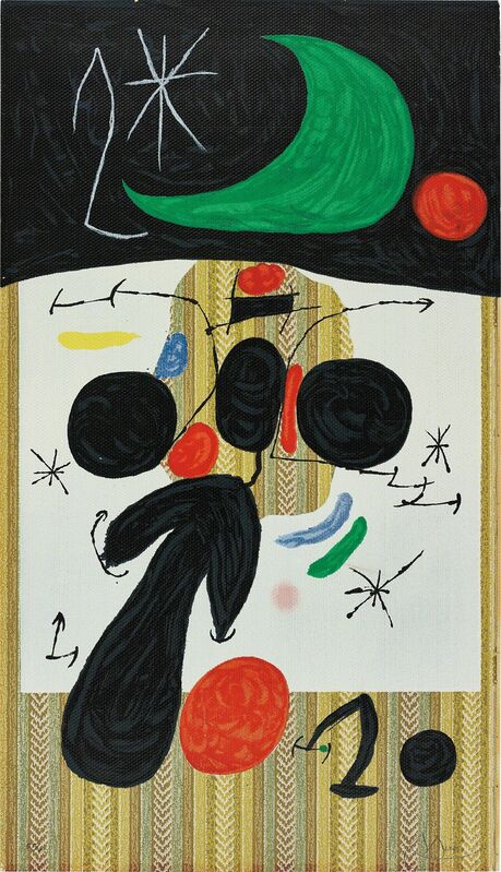 Joan Miró, ‘Intérieur et nuit (Interior and Night)’, 1969, Print, Lithograph in colours, on textured wallpaper, the full sheet., Phillips