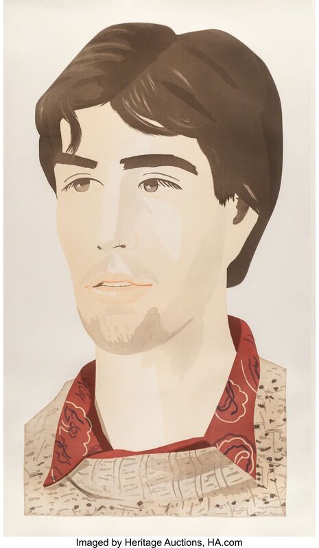 Alex Katz, ‘Large Head of Vincent’, 1982, Print, Etching and aquatint in colors on Arches Cover paper, Heritage Auctions
