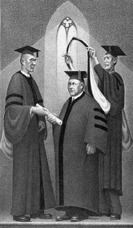 Grant Wood, ‘Honorary Degree’, 1938, Print, Lithograph, Kiechel Fine Art