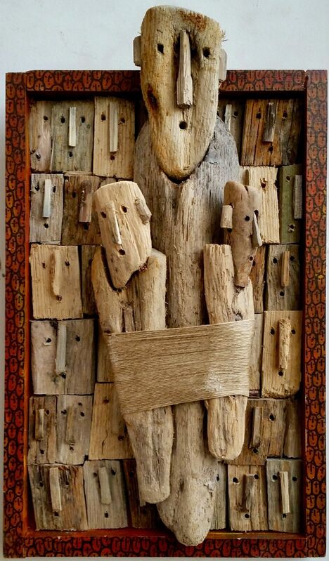 Marc Bourlier, ‘La Balad ’, 2019, Mixed Media, Driftwood  on wood, Siger Gallery
