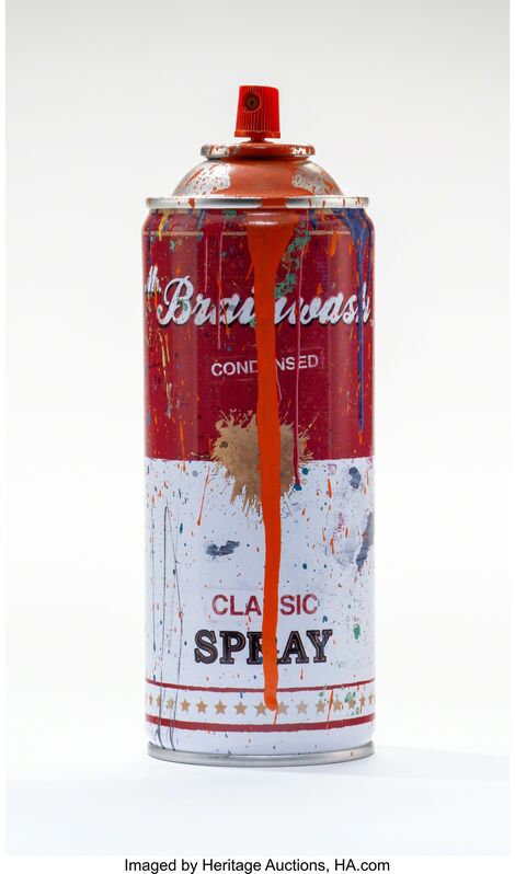 Mr. Brainwash, ‘Spray Can (Orange)’, 2013, Print, Screenprint with handcoloring on iron spray can, Heritage Auctions