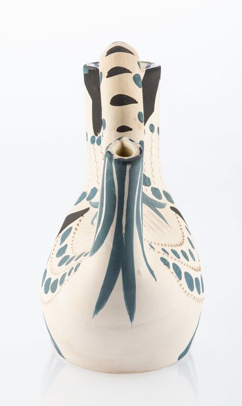 Pablo Picasso, ‘Pichet espagnol en forme de poule’, 1954, Design/Decorative Art, White earthenware ceramic pitcher, painted in black and blue, Heritage Auctions
