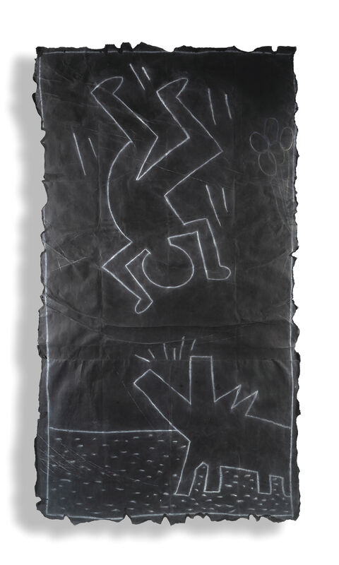 Keith Haring, ‘Untitled (Subway Drawing)’, Drawing, Collage or other Work on Paper, White chalk on black paper, Tate Ward Auctions