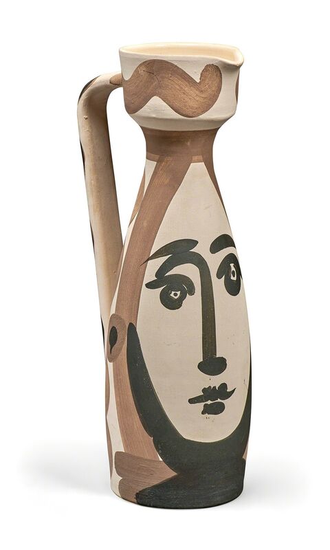 Pablo Picasso, ‘Visage (A.R. 288)’, 1955, Design/Decorative Art, Painted and partially glazed (interior only) white ceramic pitcher, Doyle