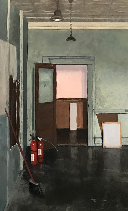 Eric Forstmann, ‘Print Room’, 2017, Painting, Oil on board, Eckert Fine Art
