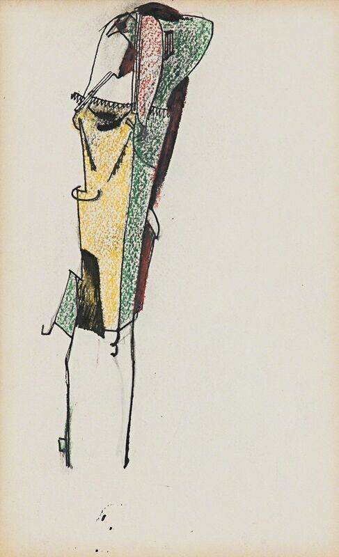 Julio González, ‘Femme Bizarre’, 1935, Drawing, Collage or other Work on Paper, Crayon and pencil on paper, Rosenberg & Co. 