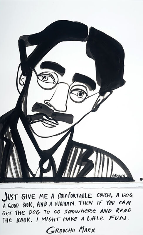 America Martin, ‘Groucho Marx No.3’, 2021, Drawing, Collage or other Work on Paper, Ink on Paper, JoAnne Artman Gallery