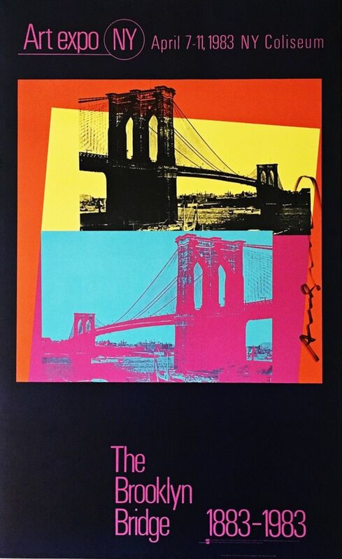 Andy Warhol, ‘The Brooklyn Bridge Centennial (Hand Signed by Andy Warhol)’, 1983, Posters, Offset lithograph poster. hand signed. unframed., Alpha 137 Gallery Gallery Auction