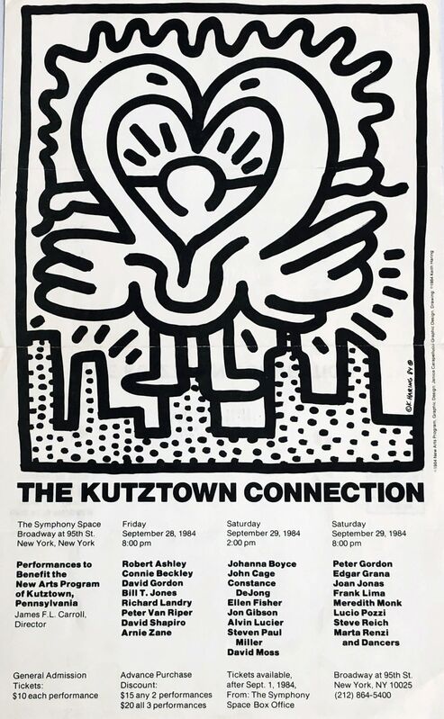 Keith Haring, ‘Keith Haring Kutztown Connection poster 1984’, 1984, Print, Offset printed poster announcement, Lot 180