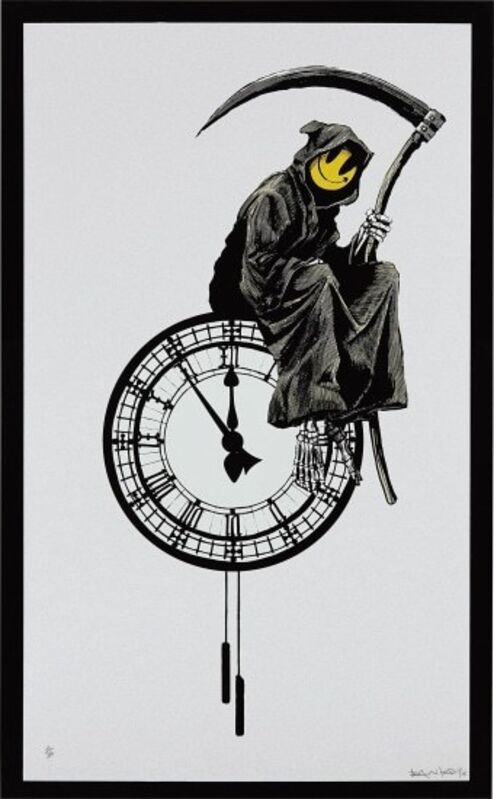 Banksy, ‘Grin Reaper’, 2005, Print, Screenprint in colours, on grey wove paper, the full sheet., Phillips