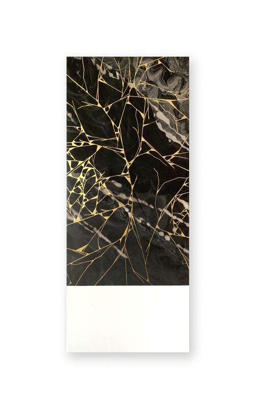 SupaKitch, ‘Gold Crack Black’, 2018, Painting, Resin, pigment, fiberglass, acrylic and gold leaf on wood, KOLLY GALLERY