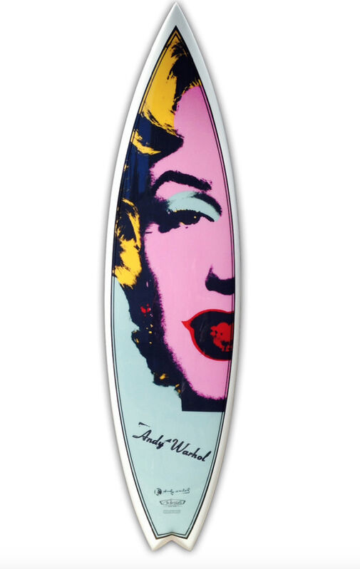 Andy Warhol, ‘Marilyn Seafoam’, 2012, Ephemera or Merchandise, Polyester resin, Swallow Tail, digital print on Fibreglass surfboard, The Drang Gallery
