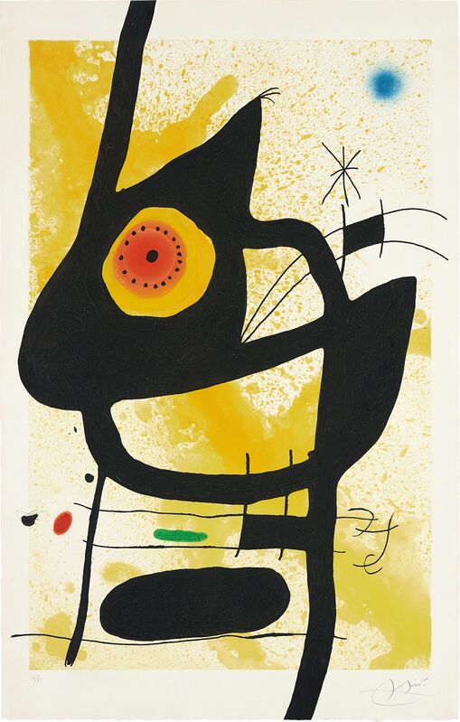 Joan Miró, ‘La Femme des sables (Woman in the Sand)’, 1969, Print, Etching and aquatint in colours with carborundum, on Arches paper, the full sheet, Phillips