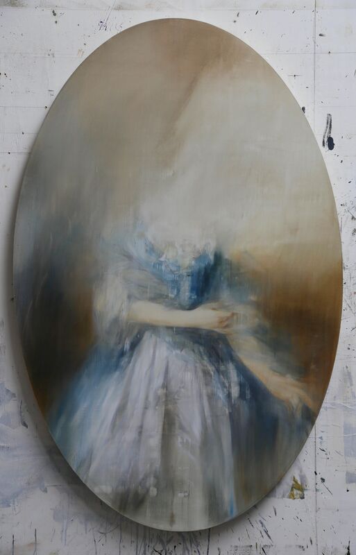 Jake Wood-Evans, ‘Study for Mrs William Villebois, after Gainsborough’, 2019, Painting, Oil on linen., Unit London