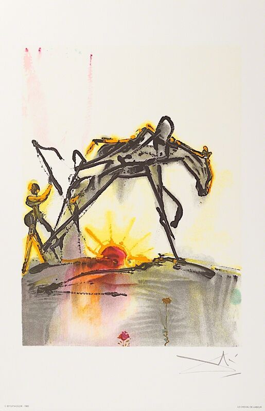 Salvador Dalí, ‘Le Cheval de Labeur (The Horse of Labor)’, 1983, Print, Lithograph on Vélin d'Arches Paper, Art Lithographies