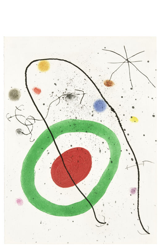 Joan Miró, ‘Le miroir de l'homme par les bêtes, André Frénaud  (Dupin 566-570)’, 1972, Print, The complete set of 3 etchings and aquatints with carborundum in colors on Bristol paper, Bonhams