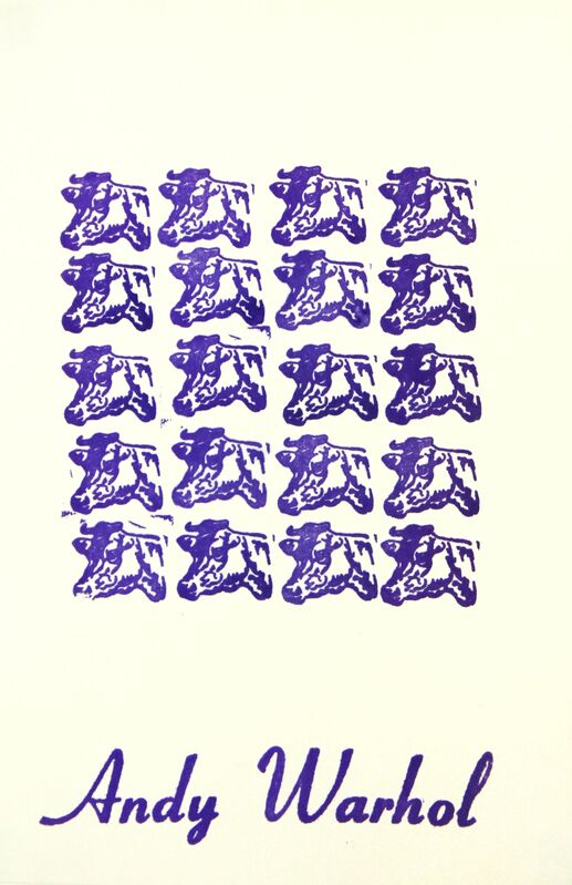Andy Warhol, ‘Cows’, 1967, Print, Rubberstamp print in purple on paper, DANE FINE ART