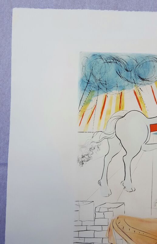 Salvador Dalí, ‘Helen and the Trojan Horse (Hélène et le cheval de Troie)’, 1972, Print, Drypoint Etching, Graves International Art