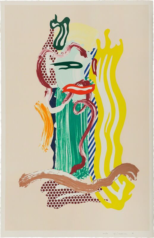 Roy Lichtenstein, ‘Portrait, from Brushstroke Figure Series’, 1989, Print, Lithograph, waxtype, woodcut and screenprint in colors, on Saunders Waterford paper, with full margins., Phillips