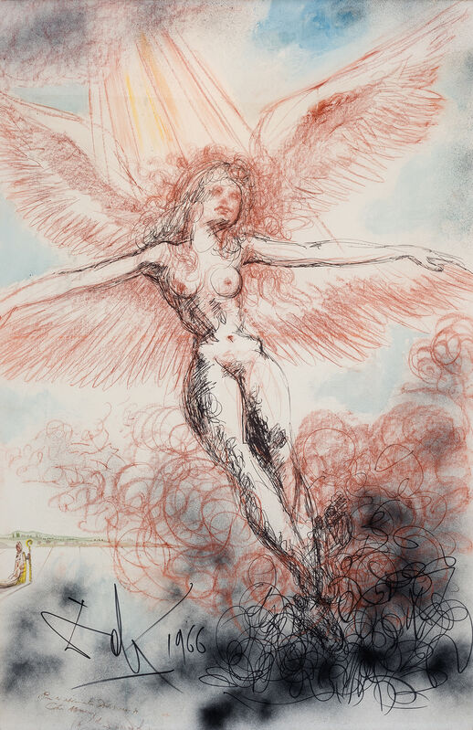 Salvador Dalí, ‘Angel in Ecstasy’, 1966, Drawing, Collage or other Work on Paper, Watercolor on paper, Opera Gallery