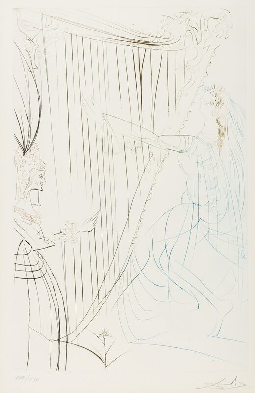 Salvador Dalí, ‘La Reine Iseult et sa Fille (from Tristan et Iseult) (M&L 409b; Field 70-10-D)’, 1970, Print, Etching printed in colours, Forum Auctions