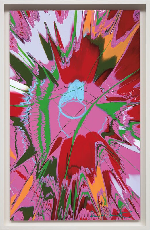 Damien Hirst, ‘Beautiful If At First You Don't Succeed Then Try, Try Again, One More Time, It's Done Spinning Painting’, 2008, Painting, Household gloss on vinyl mounted on canvas, in artist's frame, Phillips