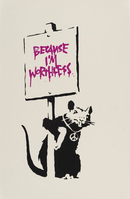 Banksy, ‘Because I'm Worthless (Pink)’, 2004, Print, Screenprint in colours, Forum Auctions