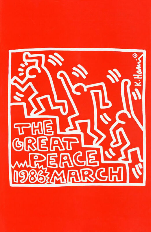 Keith Haring, ‘ Keith Haring The Great Peace March Benefit Palladium 1986’, 1986, Posters, Poster announcement, Lot 180