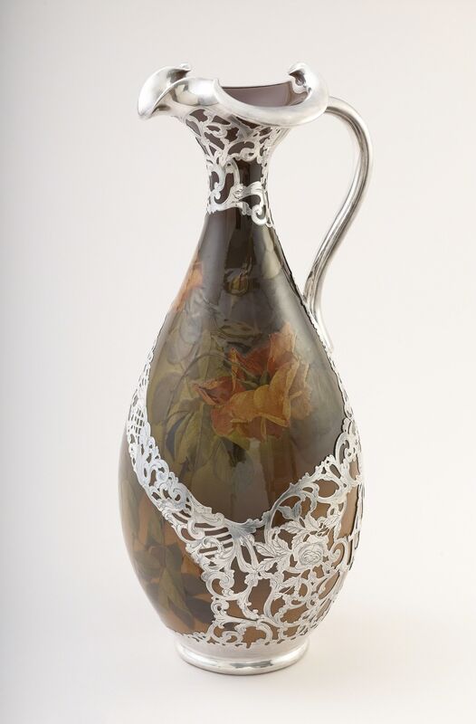Gorham Manufacturing Company, ‘Shape No. 469’, 1894, Design/Decorative Art, White earthenware, glazed decoration, silver overlay, Cooper Hewitt, Smithsonian Design Museum 