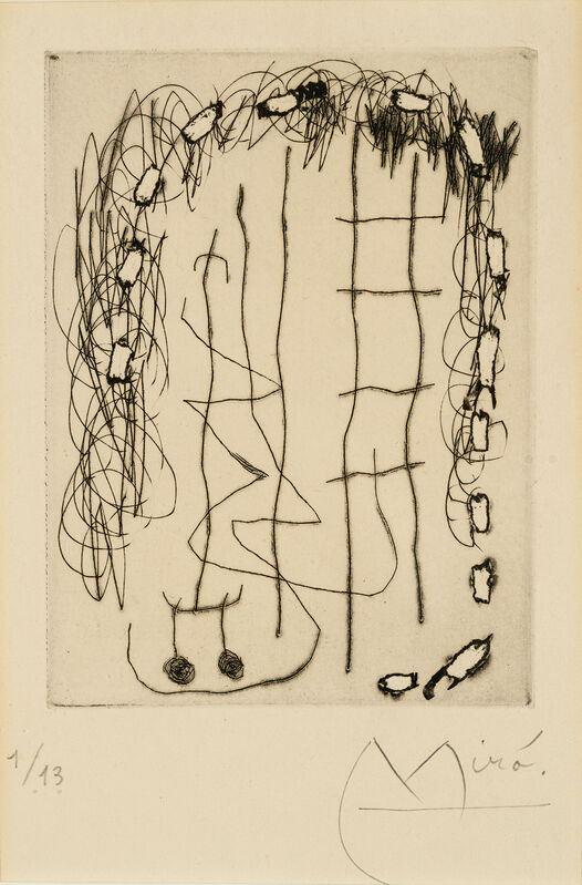 Joan Miró, ‘Flux de l'aimant’, 1965, Print, Drypoint on paper, Galerie Simon Blais
