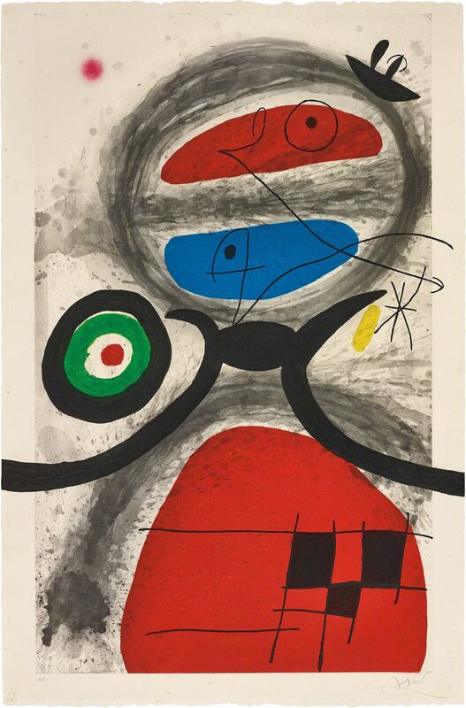 Joan Miró, ‘L'Aïeule devant la mer (Grandmother Before the Sea)’, 1969, Print, Etching and aquatint in colours with carborundum, on Arches paper, the full sheet., Phillips