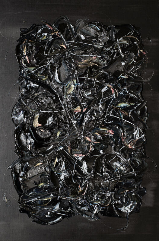 Shigeru Nishikawa 西川 茂, ‘Package (Black)’, 2020, Painting, Oil, graphite, metal powder, canvas, panel, Taguchi Fine Art