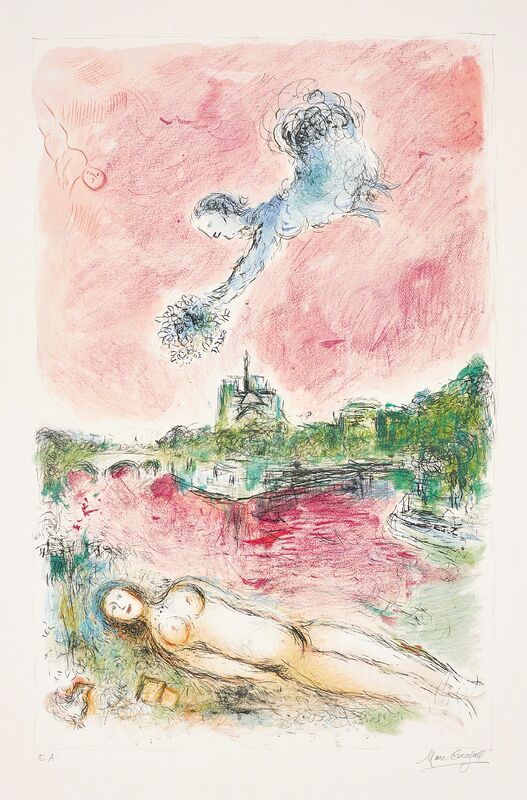 Marc Chagall, ‘Vue de Notre-Dame (View of Notre-Dame)’, 1980, Print, Lithograph in colours, on Arches paper, with full margins, Phillips