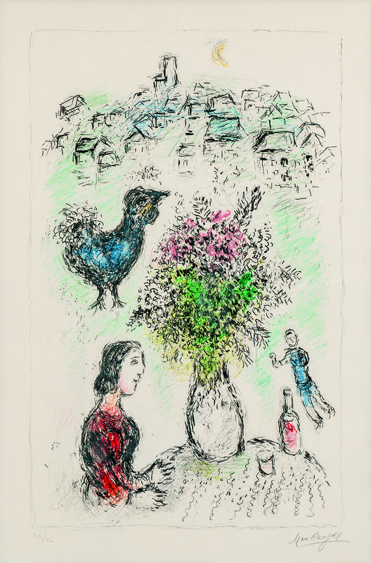 Marc Chagall, ‘Le bouquet rose’, 1980, Print, Color lithograph on paper, Skinner