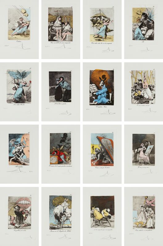 Salvador Dalí, ‘Les Caprices de Goya de Dali (Dali’s ‘Caprichos’ by Goya): 78 plates’, 1977, Print, Seventy-eight heliogravures made from Goya's print series (circa 1799 edition) reworked and altered with drypoint and stencil-coloring, on Rives BFK paper, with full margins, loose (as issued), Phillips