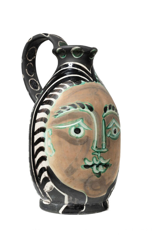 Pablo Picasso, ‘Femme du barbu’, 1973, Sculpture, White earthenware clay, decoration in engobes, knife engraved under partial brushed glaze, beige, black, green and grey patina, BAILLY GALLERY