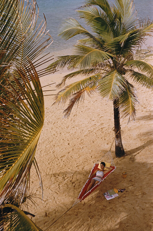 Slim Aarons, ‘Caribe Hilton Beach’, 1956, Photography, C print, IFAC Arts